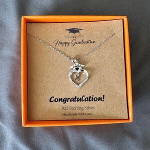 NIB Silver Heart Graduation Necklace